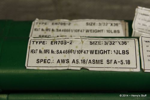 Er70s-2 tig welding rod - 3/32&#034; x 36&#034; - 10lb tubes - sku1600a-e for sale