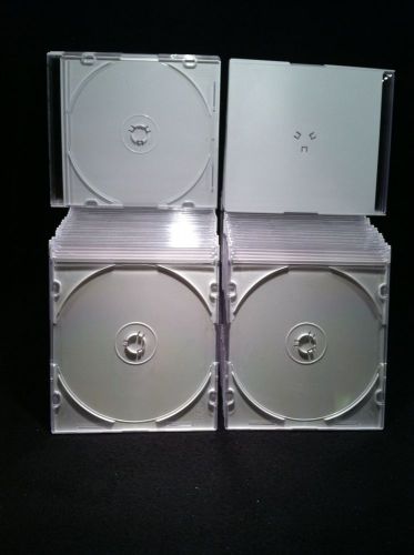 Wholesale 50 Lots Empty Replacement Standard CD DVD Jewel Case Clear &amp; White