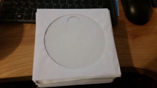 50 New Paper CD / DVD Sleeves White with Window &amp; Flap
