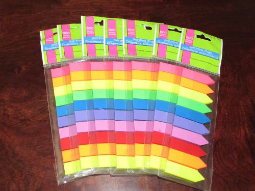 Lot of 7 Packages of 500 Multi Colored Self-Stick Flags