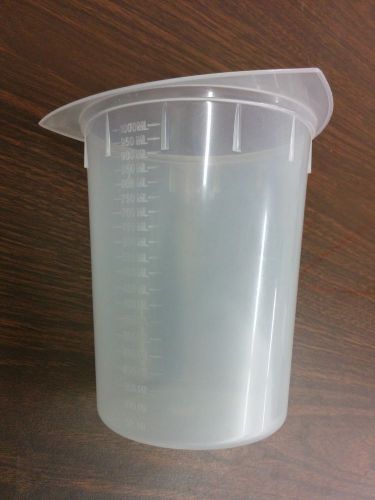 Lot of 4 1000ml (1l) tri-corner laboratory plastic beaker with graduations for sale