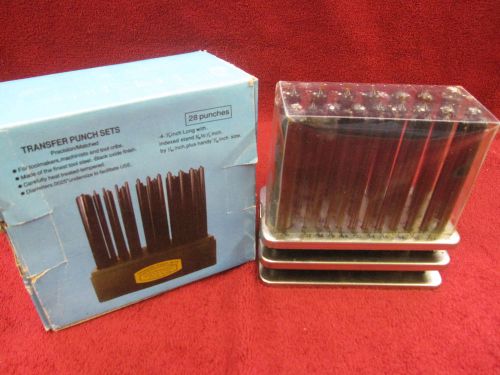 Transfer Punch Set 28 punches in indexed Metal Stand New in Box Import