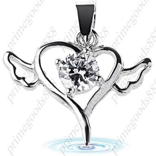 Rhinestone Crystal Necklace Pendant Jewelry Neck Decor for Women Ladies Heart