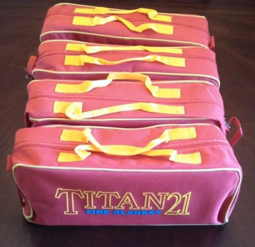 TITAN 21 NO FLAME Fire Blanket with Storage Case - 48&#034;x72&#034;  - 4 Pack - SALEPRICE