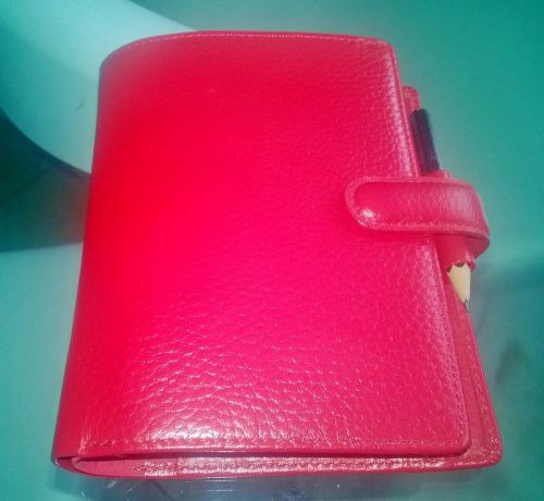 Filofax Finsbury Pocket Cherry Red Leather Planner