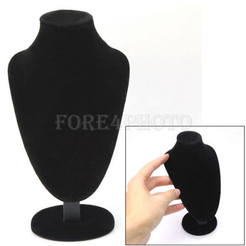 Practial Black Velvet Chain Necklace Pendant Jewelry Bust Display Holder Stand
