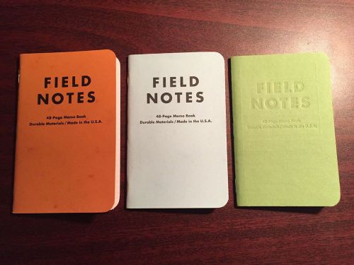 Field Notes COLORS Holy Trinity Butcher Orange Extra Blue Grass Stain Green