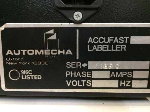 AutoMecha AccuFast XL Labeller 916C  SN:18330 VIDEO-Machine running