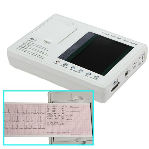 Digital 3-channel 12-lead Electrocardiograph ECG Machine interpretation+ printer
