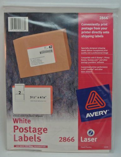LOT 200 Avery Shipping Labels Laser/Inkjet Printers 2866 3-1/2&#034;x5 NEW 4-50 Packs