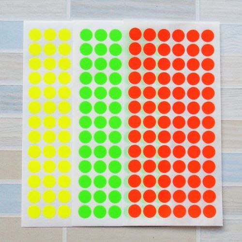 156 Neon Color Code Circle Sticky Labels 13 mm Dot Stickers, Tags Self Adhesive