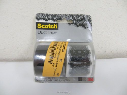 Scotch 3m duct tape - lace vegas &amp; jet black - 1.42&#034; by 5-yard  2-roll for sale