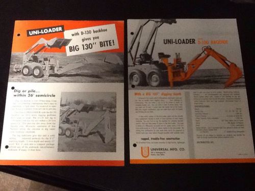 Uni-loader With D100 Backhoe And D-130 Sales Brochures