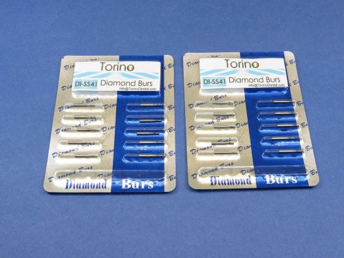 Dental Lab Diamond Burs Conical Trunk DI-SS41 FG Kit /2 Pack 20 Pcs TORINO