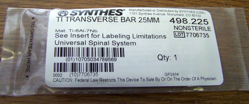 SYNTHES TI TRANSVERSE BAR 25MM..REF# 498.225