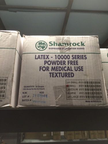 Shamrock latex small exam gloves. 1000 gloves in a case for sale