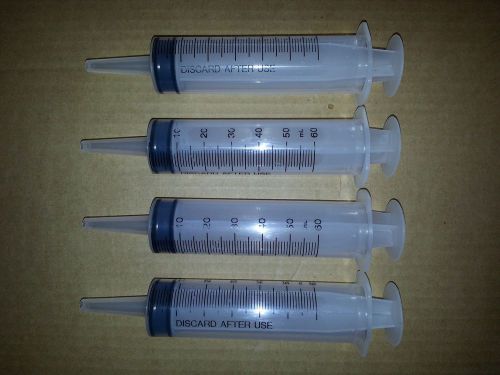 4 Big Syringes 60 CC with Catheter tip Dispense Adhesive Glue Grese Paste