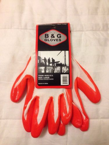 Gloves B &amp; G. size Large. Plumbing, Painting, Gardening, Nitrile Coated Glove