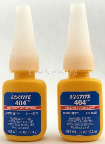 Lot of 2 high quality yellow bottle loctite 404 quick set .33oz instant adhesive