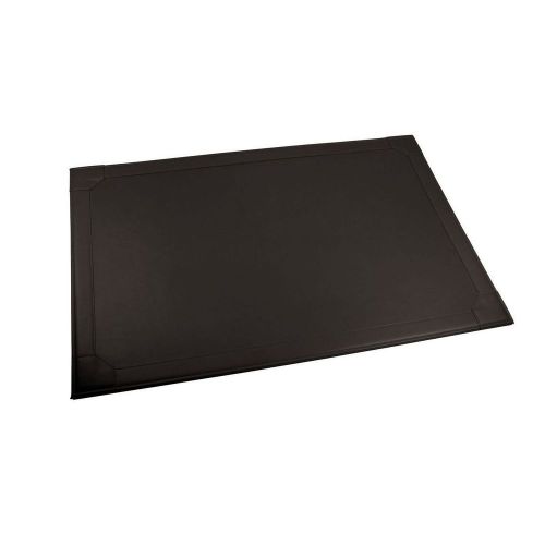 LUCRIN - Desk pad with border 23.8 x 16 inches - Smooth Cow Leather - Brown