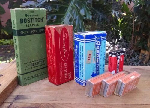 LOT Vintage Swingline/Bostitch/Arrow/Buddy Jr. Staples Boxes SF-1 Red, Standard