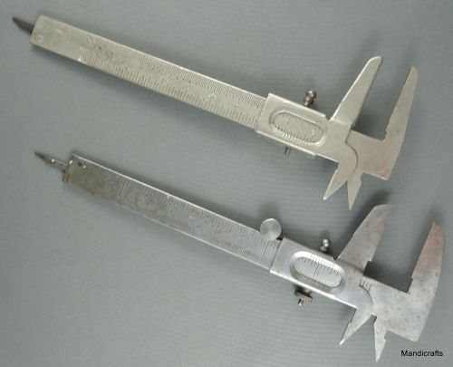 Caliper Tool x 2 West Germany &amp; Japan Outside Steel 5&#034; Vintage 16 &amp; 32 inch