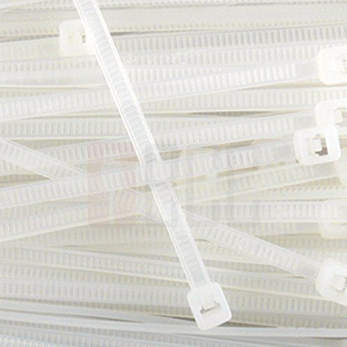 BuyCheapCables? 8&#034; Releasable Nylon Cable Zip Ties 7.5mm (White - 50lbs - 100 Pa