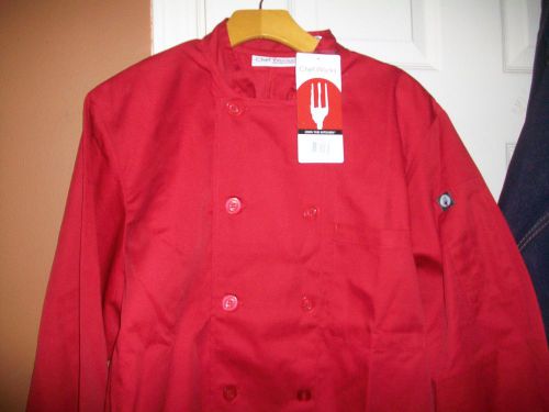 CHEF WORKS RED DOUBLE BREASTED COAT
