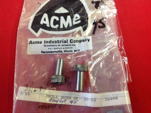 ACME SF-32-12 Slip-Fixed Renewable Drill Bushings 13/64 x 1/2 x 3/4&#034;  Lot of 4