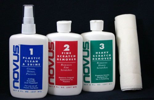 Novus 8 oz plastic polish kit plastic cleaner polish &amp; scratch remover for sale