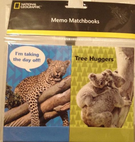 Leopard &amp; Koala Bear New 3&#034; x 5&#034; 2 Count National Geographic Memo Matchbooks