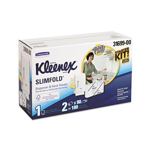 Kimberly-clark kleenex 31699 slimfold hand towel dispenser starter kit (1 new for sale