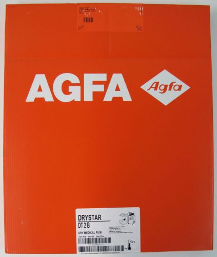 New 100-pack agfa drystar 14&#034; x 17&#034; dt2 b dry medical film x-ray 100 nif 01/2016 for sale