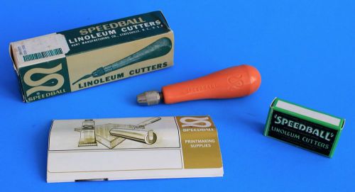 Speedball Linoleum Cutters-5pk #1,2,3,5,6 with 1 Lino Handle SPE 4131