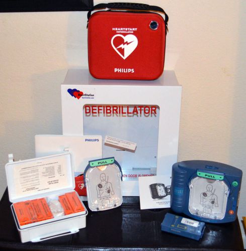 New philips hs1 heartstart m5066a onsite defibr w/accessories for sale
