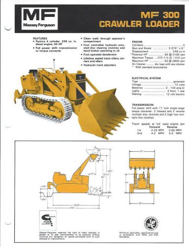 Equipment Brochure - Massey Ferguson - MF 300 - Crawler Loader - c1972 (E2120)