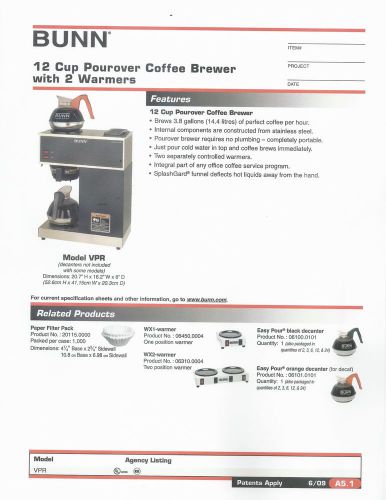 Bunn 12 Cup Pourover Coffee Brewer with 2 Warmers