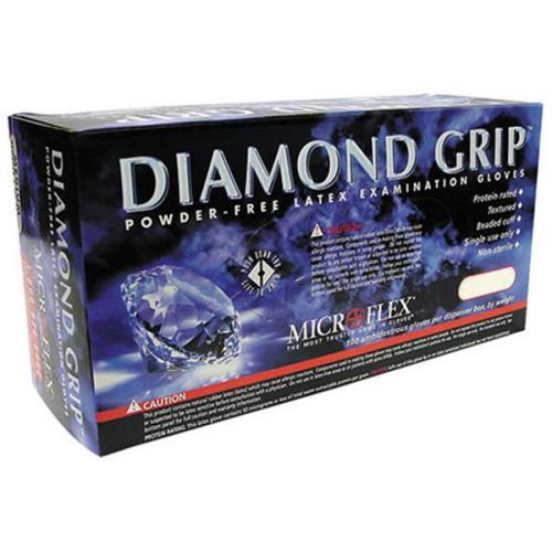 Microflex DIAMOND GRIP Powder-Free Latex Examination Saftey 1000ct Medium Gloves