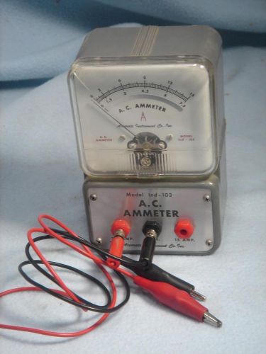 Accurate Instrument Ind-103 AC Ammeter 15A - Classic Vintage Test Equipment!!