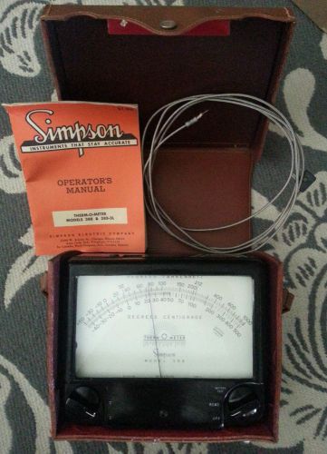 Simpson Therm-O-Meter Model 388 w/1 Surface Probe &amp; Manual