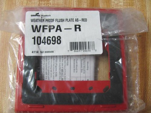 Cooper Wheelock WFPA-R Weatherproof Flush Plate Red NEW