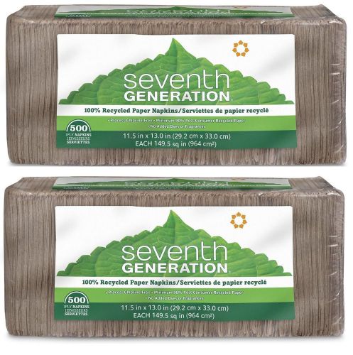 Seventh generation 100% recycled napkins 1ply brown 500 count pack of 2 for sale