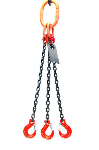 Chain sling - 5/8&#034; x 6&#039; triple leg with sling hooks - grade 80 for sale