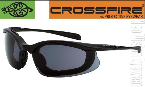 Crossfire Concept Smoke Anti Fog Foam Padded Safety Glasses Sunglasses Bike Z87+