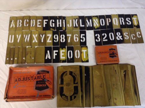 Lot Of 2 Reeses Adjustable Lockedge Brass Stencil Sets 6&#034; Complete 2&#034; Incomplete