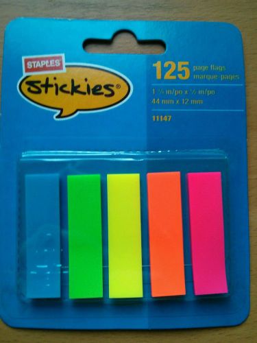 New staples stickies 1_2 page flags neon pink orange yellow green blue
