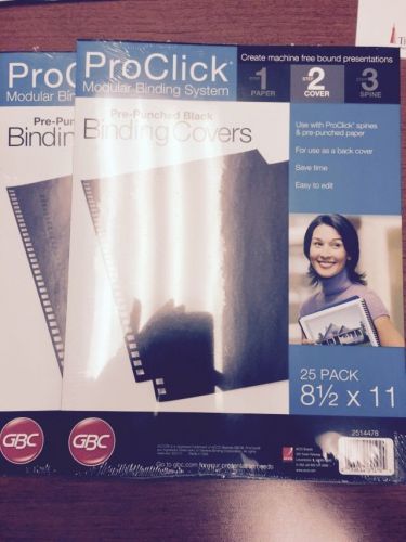 GBC 2514478 ProClick Pre Punched Covers Black 2 Packages