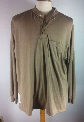 Bulwark FR XL Tan Long Sleeve T-Shirt Henley Undershirt Flame Resistant