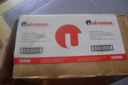 1 BOX UNIVERSAL SHREDDER BAGS 35946 100 PACK 26&#034; X 18&#034; X 48&#034;