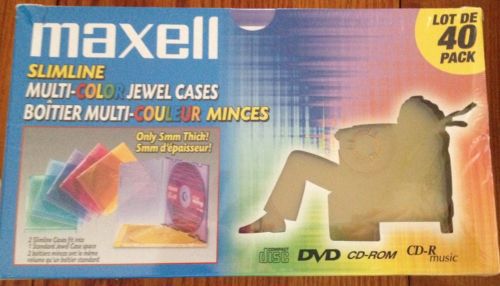 NWT Case of 40 Maxwell Jewel Cases Multi-Color DVD CD&#039;s